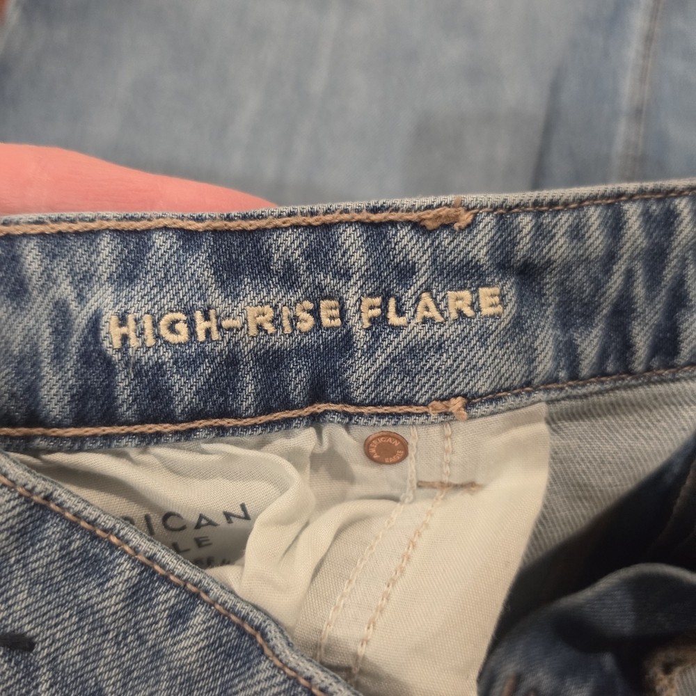 American Eagle Outfitters Medium Blue Wide-Leg Jeans - Picture 4 of 5